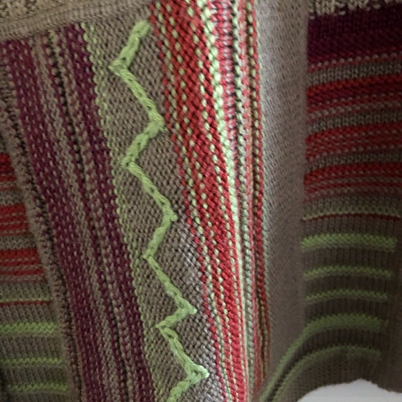 Gorgeous C&B Cardigan-Sz Lg-Tan/Lime/Yellow/Orange - Picture 6 of 13